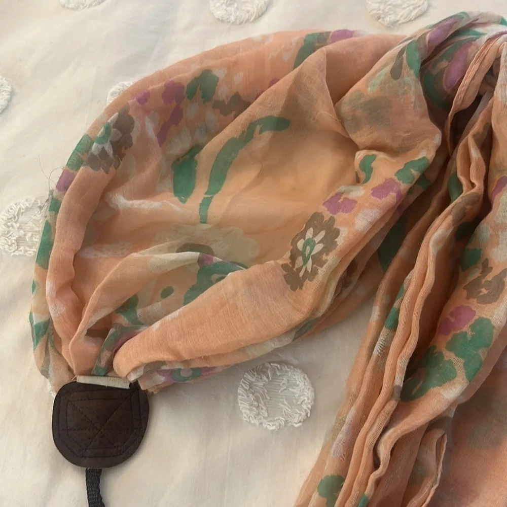 Pink floral camera strap scarf